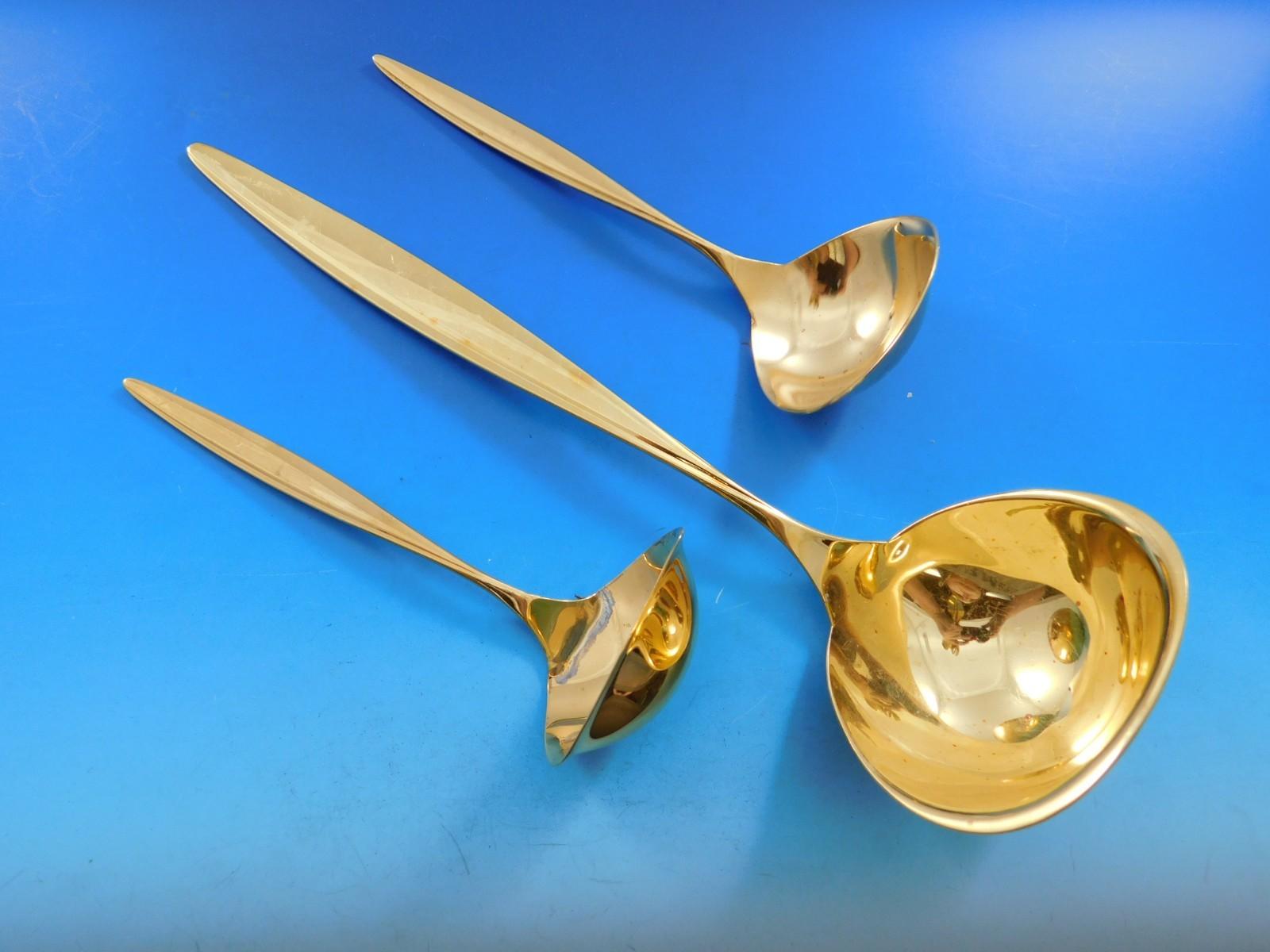 Kopenhagen Gold by Wmf 800 Silver Flatware Service 12 Dinner Set 178 pcs Modern For Sale 1