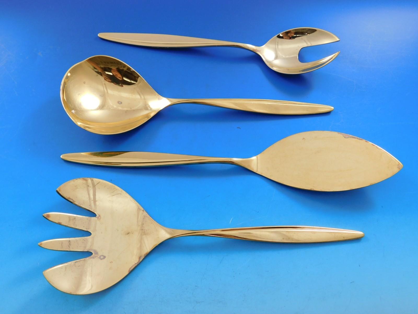 Kopenhagen Gold by Wmf 800 Silver Flatware Service 12 Dinner Set 178 pcs Modern For Sale 2