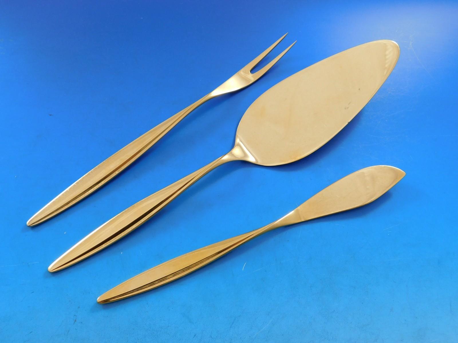 Kopenhagen Gold by Wmf 800 Silber Besteck 12er Set 65 Teile Modern im Zustand „Hervorragend“ im Angebot in Big Bend, WI