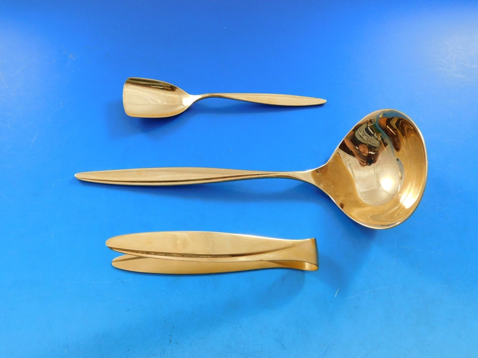 Kopenhagen Gold by Wmf 800 Silber Besteck 12er Set 65 Teile Modern (20. Jahrhundert) im Angebot