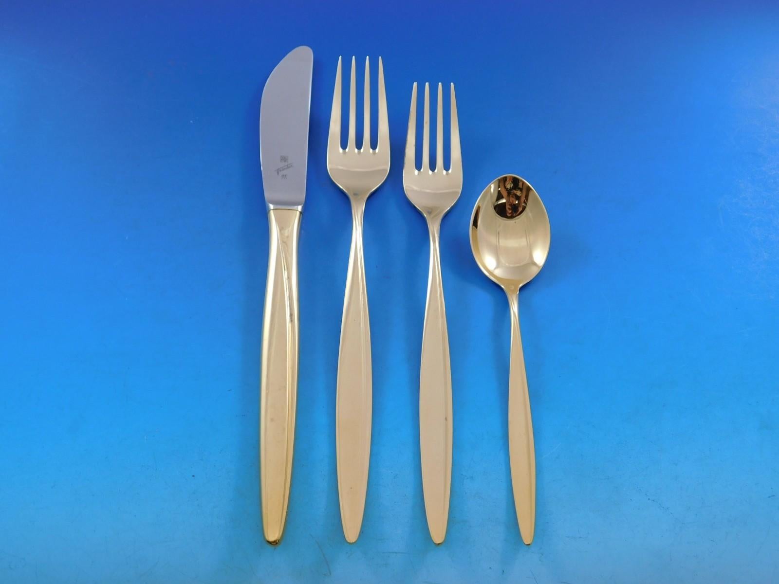 Kopenhagen Gold by Wmf 800 Silber Besteck 12er Set 66 Teile Modern im Angebot 4