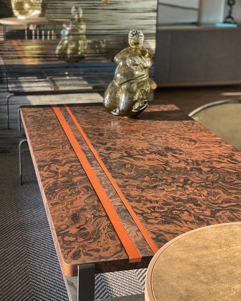 Walnut Burl Veneer Coffee Table For Sale at 1stDibs