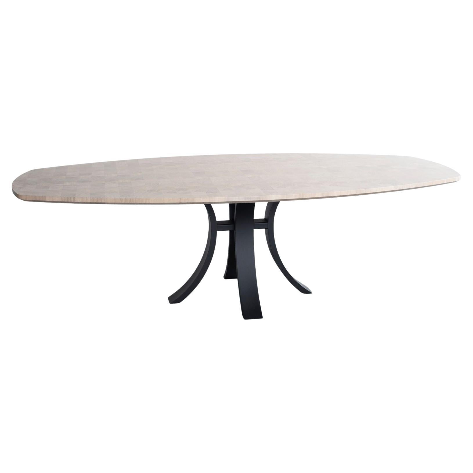 Kops Slim Dining Table Semi-Oval by Van Rossum For Sale