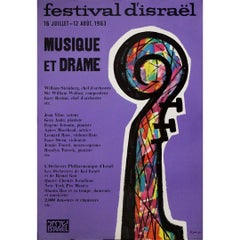 1963 original poster that celebrates the Festival d’Israël – Music et drame