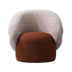 KORA Armchair Brown - Contemporary Sculptural Seat w/Boucle by MainGUILTY