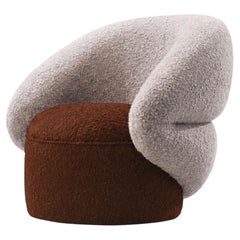 KORA Armchair Brown - Contemporary Sculptural Seat w/Boucle by MainGUILTY