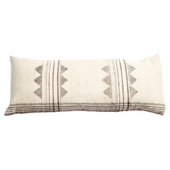 Kora Large Lumbar Textured Handloom Pillow In Silk Wool Organic Cotton Blend