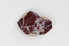 Kora X Marble Wood Coffee Table Rosso Levanto, Contemporary Design, Italy