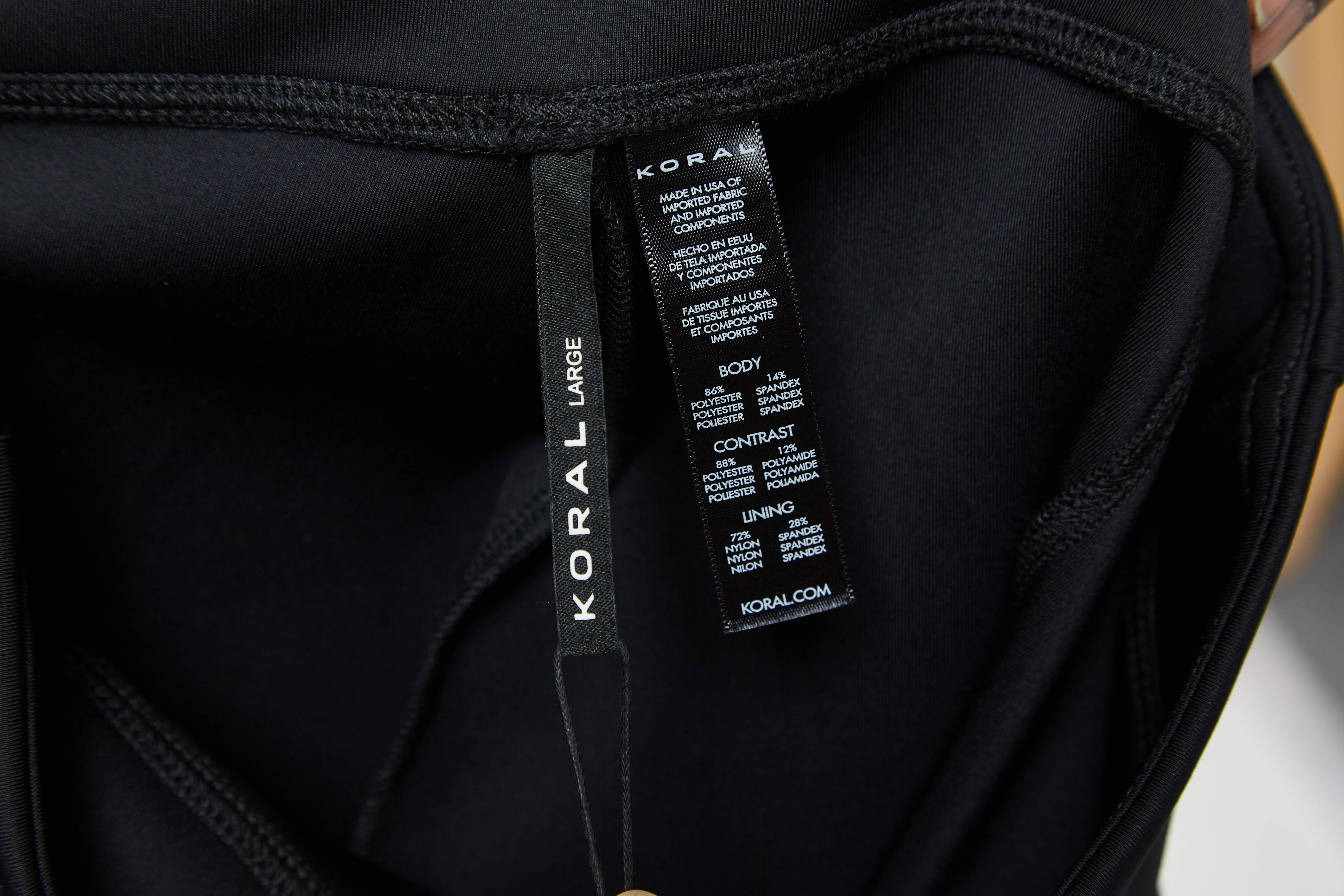 Koral - Leggings in jersey nero con bordi trasparenti in lurex L.L.A. in vendita 1