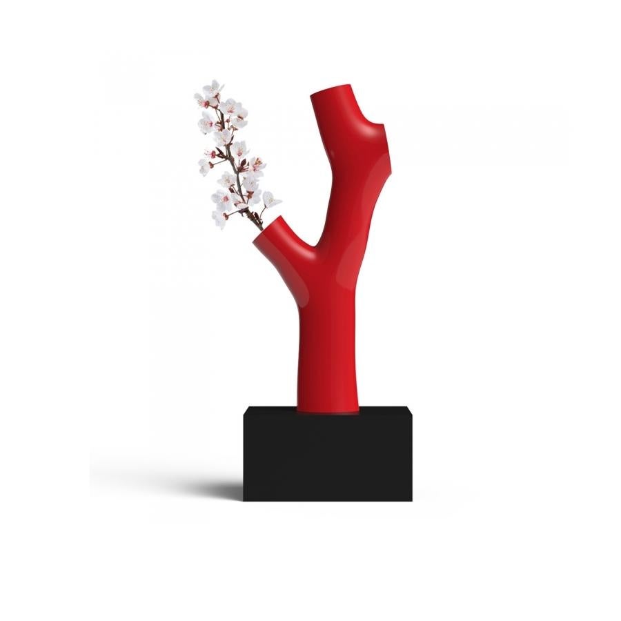 Modern In Stock in Los Angeles, Korall Vase Red by Andrea Branzi, Made in Italy