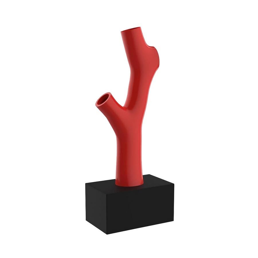 Italian In Stock in Los Angeles, Korall Vase Red by Andrea Branzi, Made in Italy