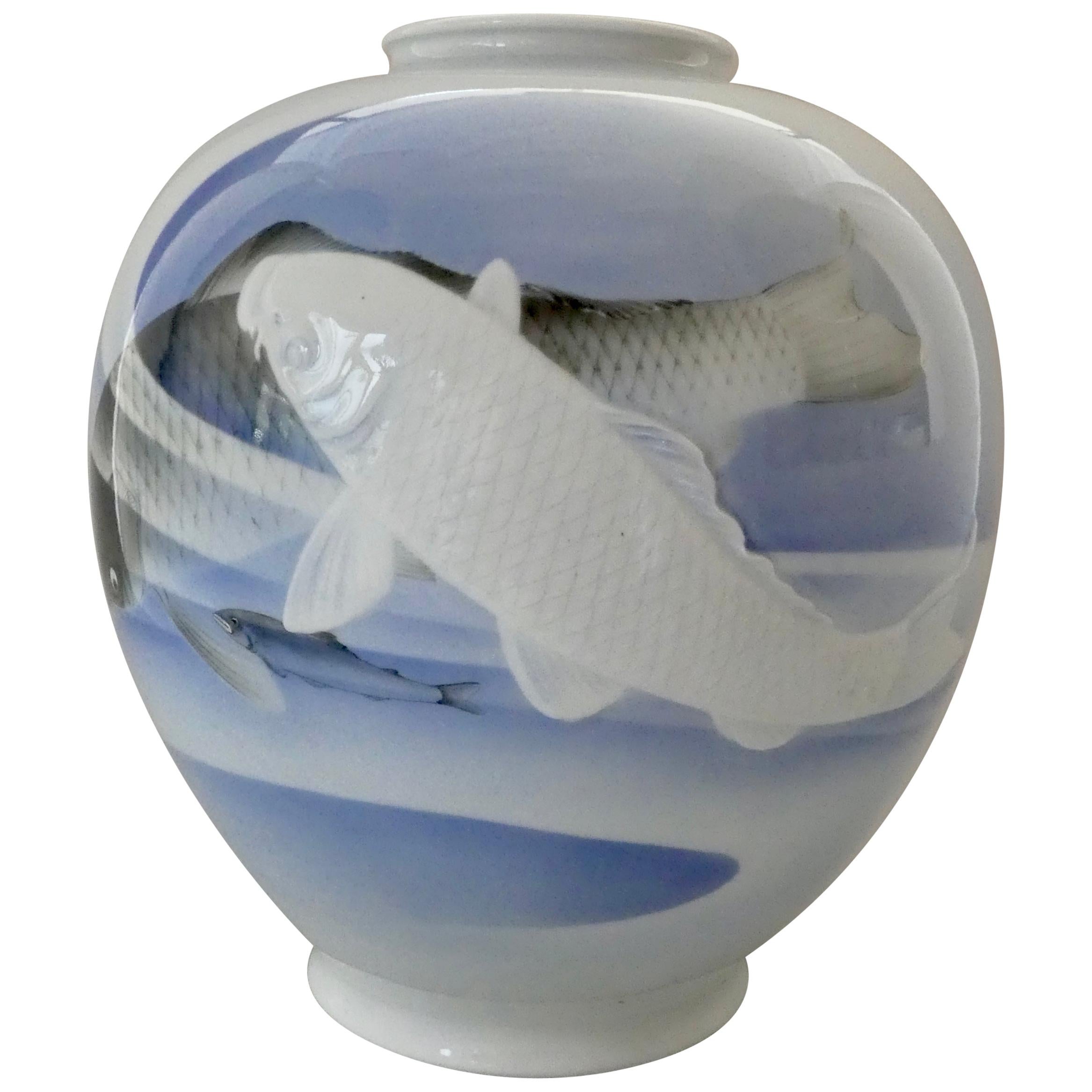 Koransha Porcelain ‘Carp’ Vase, Japanese, Meiji Period ‘1868-1912’