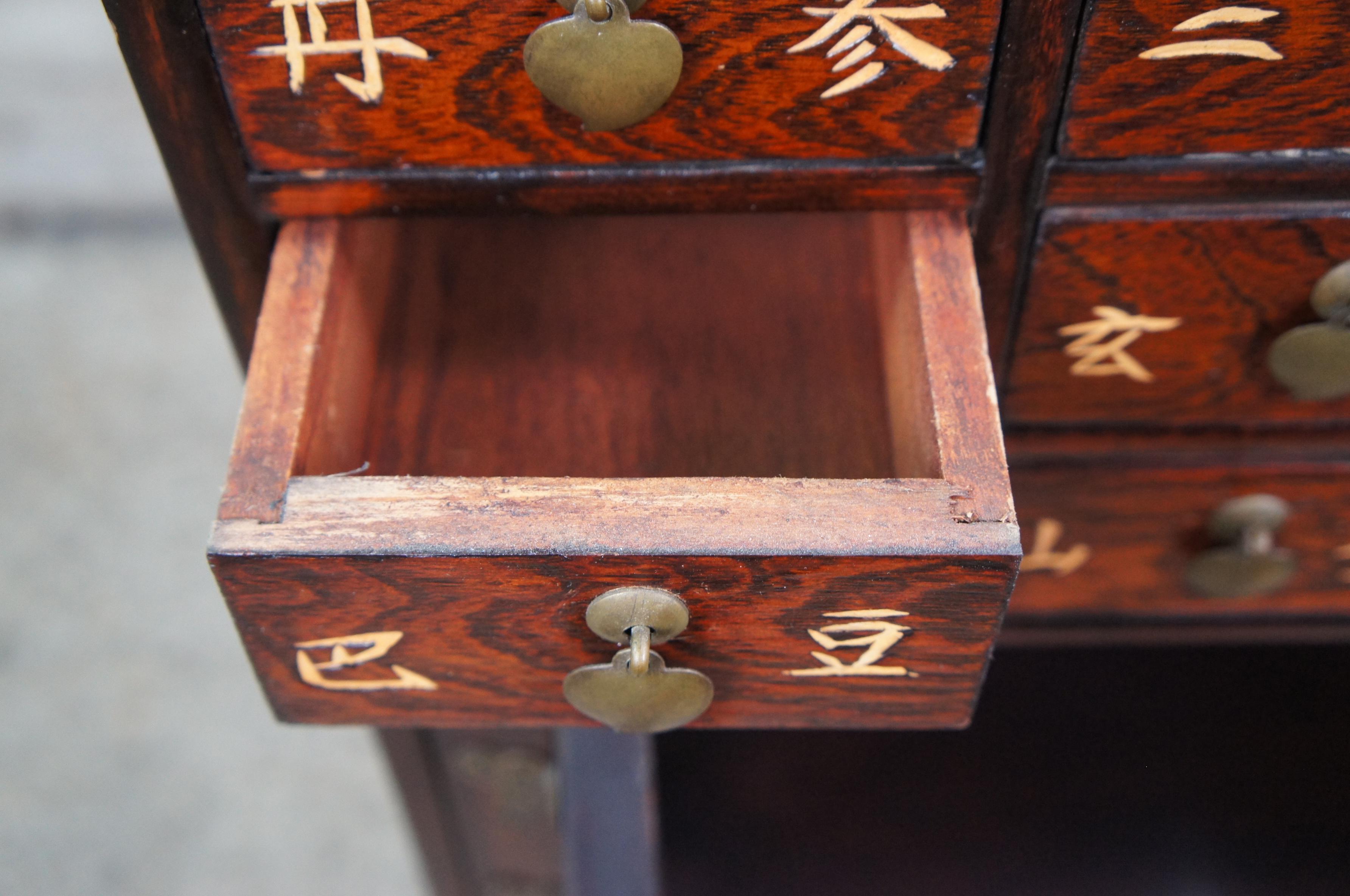 Korean 16 Drawer Apothecary Butterfly Medicine Cabinet Entry Console Chest 1