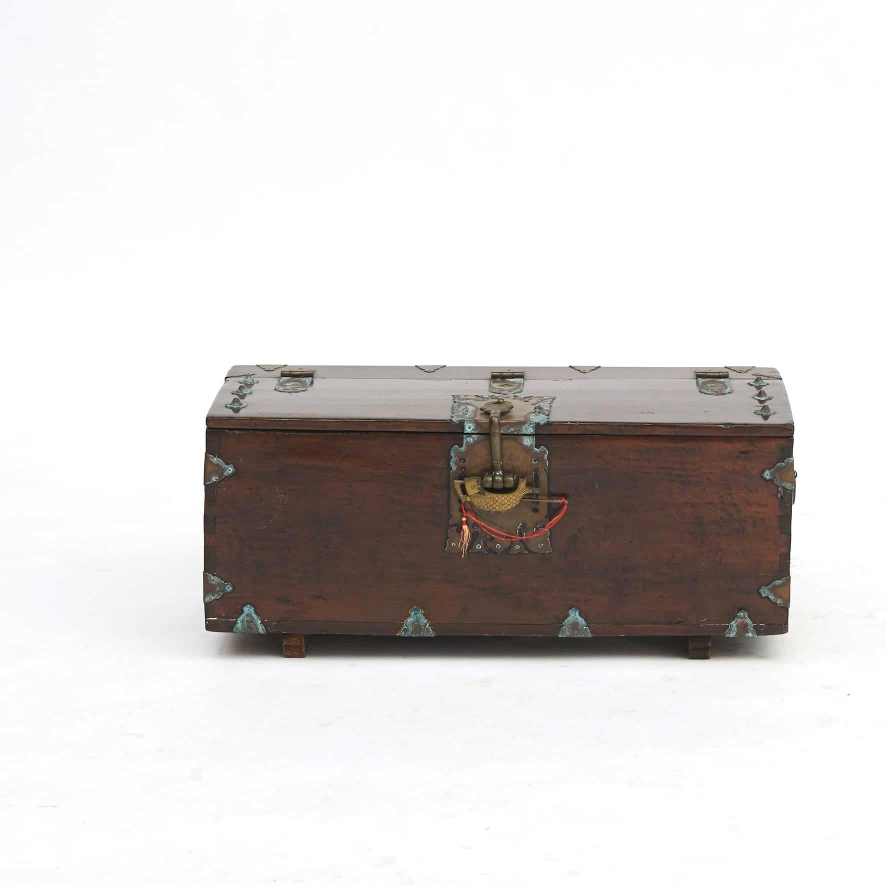 Brass Korean 19th Century Wooden Chest