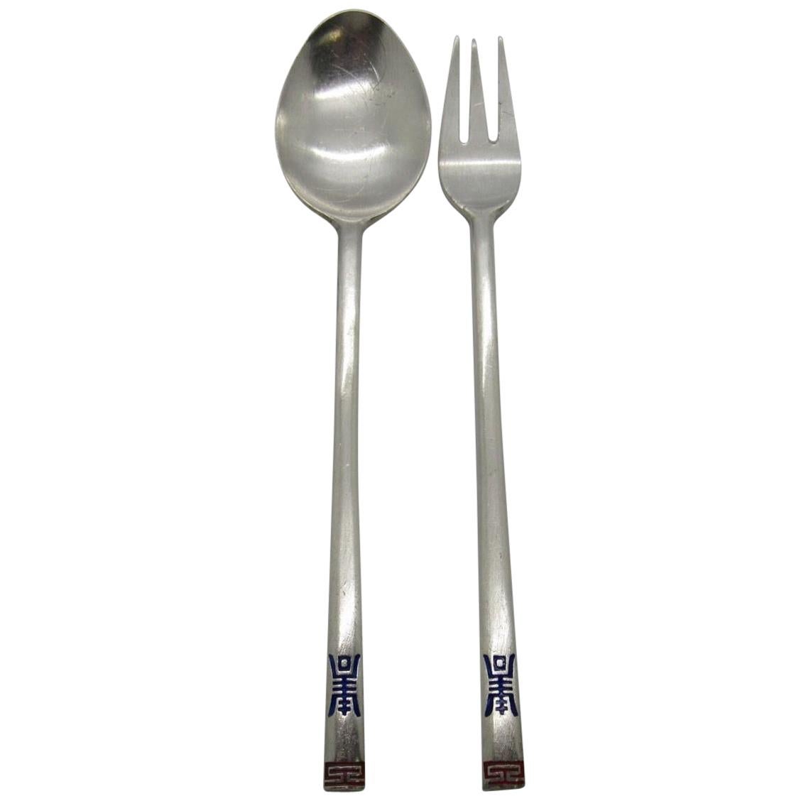 Korean 80% Silver Youth Spoon and Fork Set