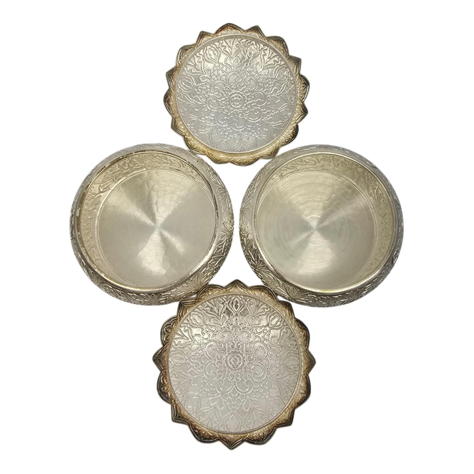 Set di ciotole per condimento in argento fine e dorato al 99% con scatola #20964 in vendita 1