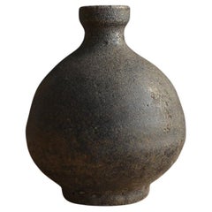 Ceramica coreana antica a smalto nero/periodo Joseon/15°-16° secolo/vaso piccolo