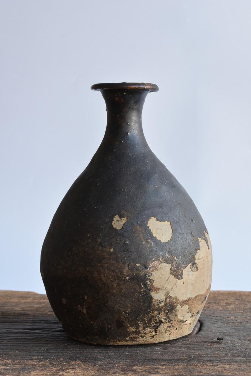 18th Century and Earlier Korean Antique Black Glaze Vase / 15th Century / Wabi-Sabi Vase / Mingei