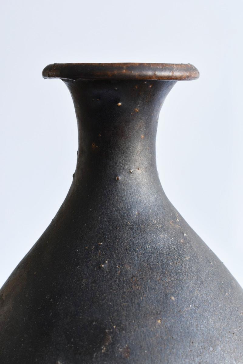 Korean Antique Black Glaze Vase / 15th Century / Wabi-Sabi Vase / Mingei 1