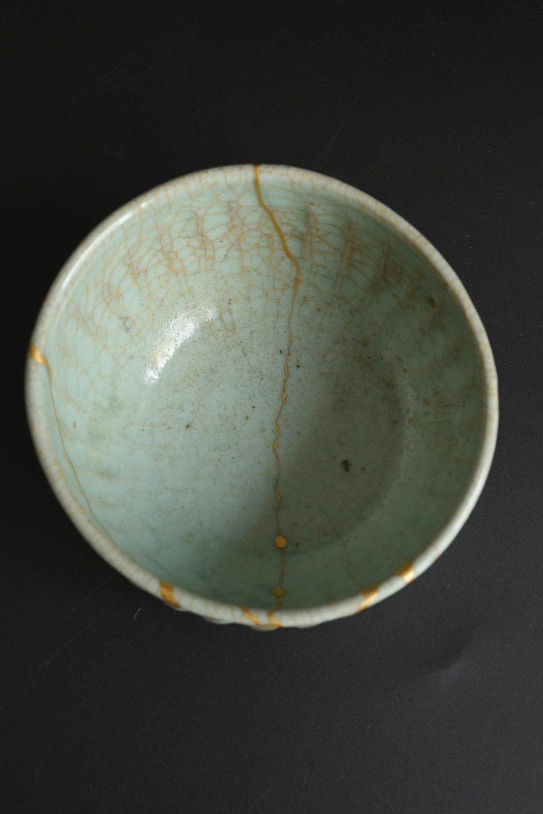 Bol à thé coréen antique en céladon / période Goryeo / vers le 12e siècle/kin-tsugi en vente 2