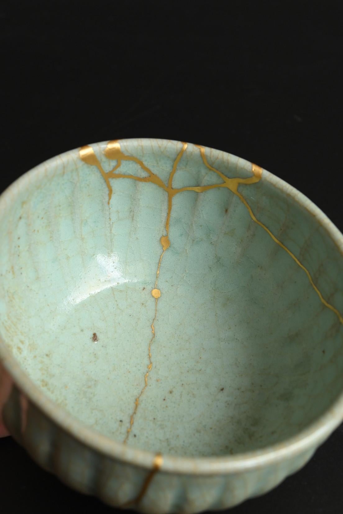 Bol à thé coréen antique en céladon / période Goryeo / vers le 12e siècle/kin-tsugi en vente 4