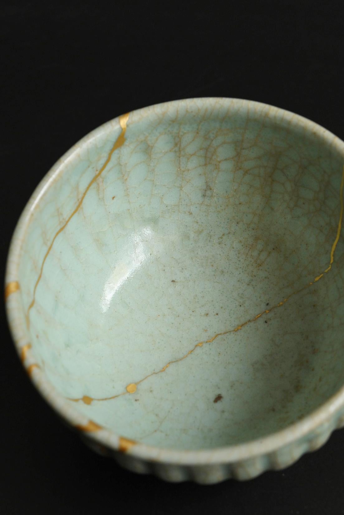 Bol à thé coréen antique en céladon / période Goryeo / vers le 12e siècle/kin-tsugi en vente 6