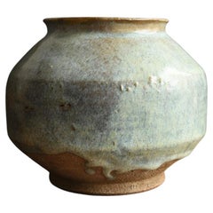 Jarre ancienne en poterie coréenne/17e-19e siècle/Belle glaçure /Dynastie Joseon