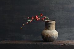 Korean antique pottery jar/amazing natural glaze vase/excavated earthenware