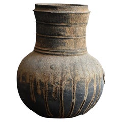 Korean antique pottery jar/amazing natural glaze vase/excavated earthenware