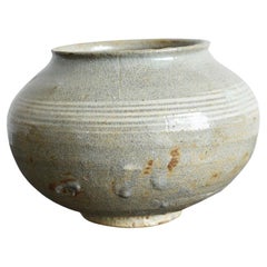 Korean Antique Pottery Jar/Joseon Dynasty/15-16th Century/Beautiful Vase