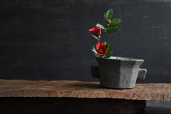 Korean antique stone bowl / 19th century / wabi-sabi object / Joseon Dynasty