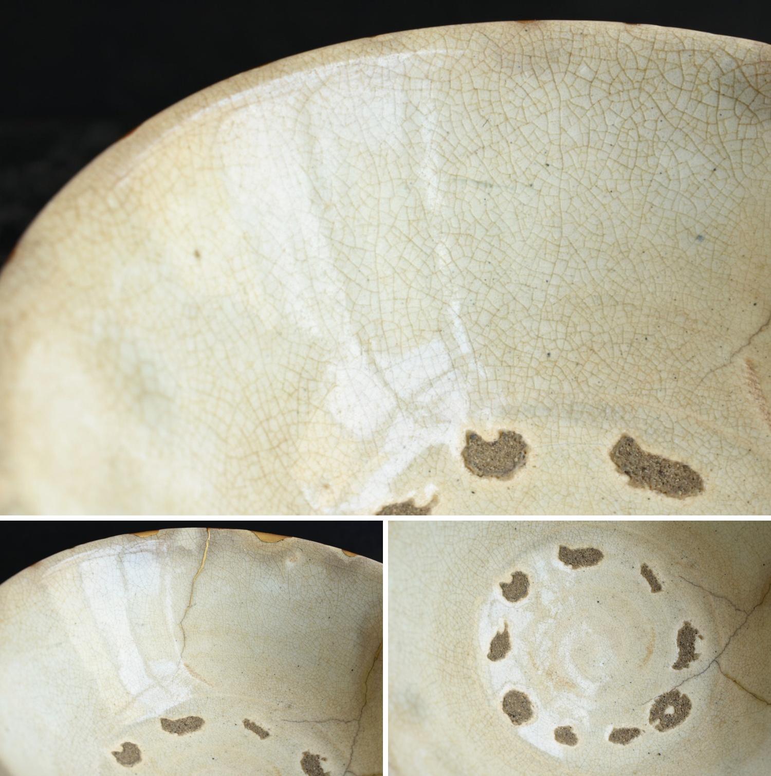 Korean antique white porcelain bowl/Kintsugi/16th century/Wabi-sabi object 4