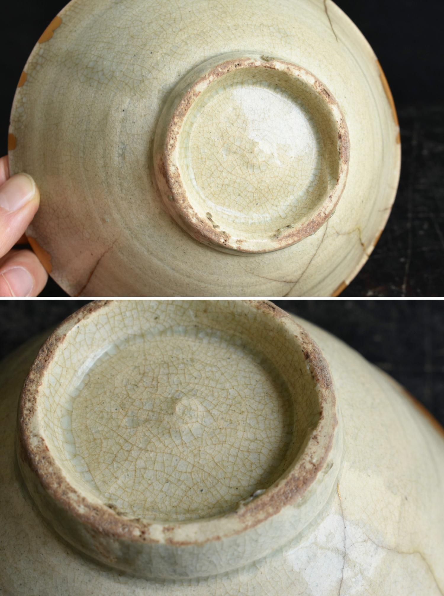 Korean antique white porcelain bowl/Kintsugi/16th century/Wabi-sabi object 7