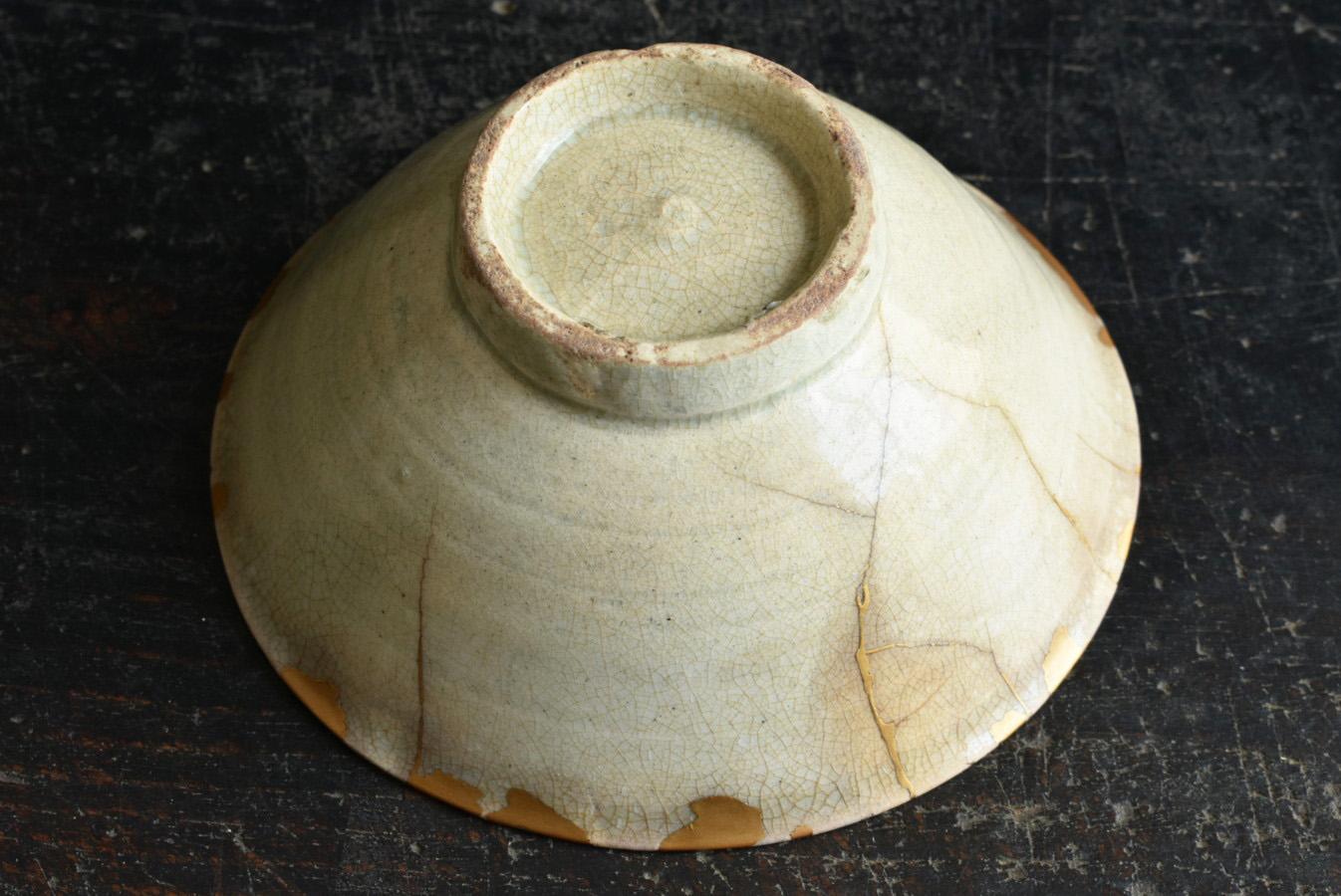 Korean antique white porcelain bowl/Kintsugi/16th century/Wabi-sabi object 8