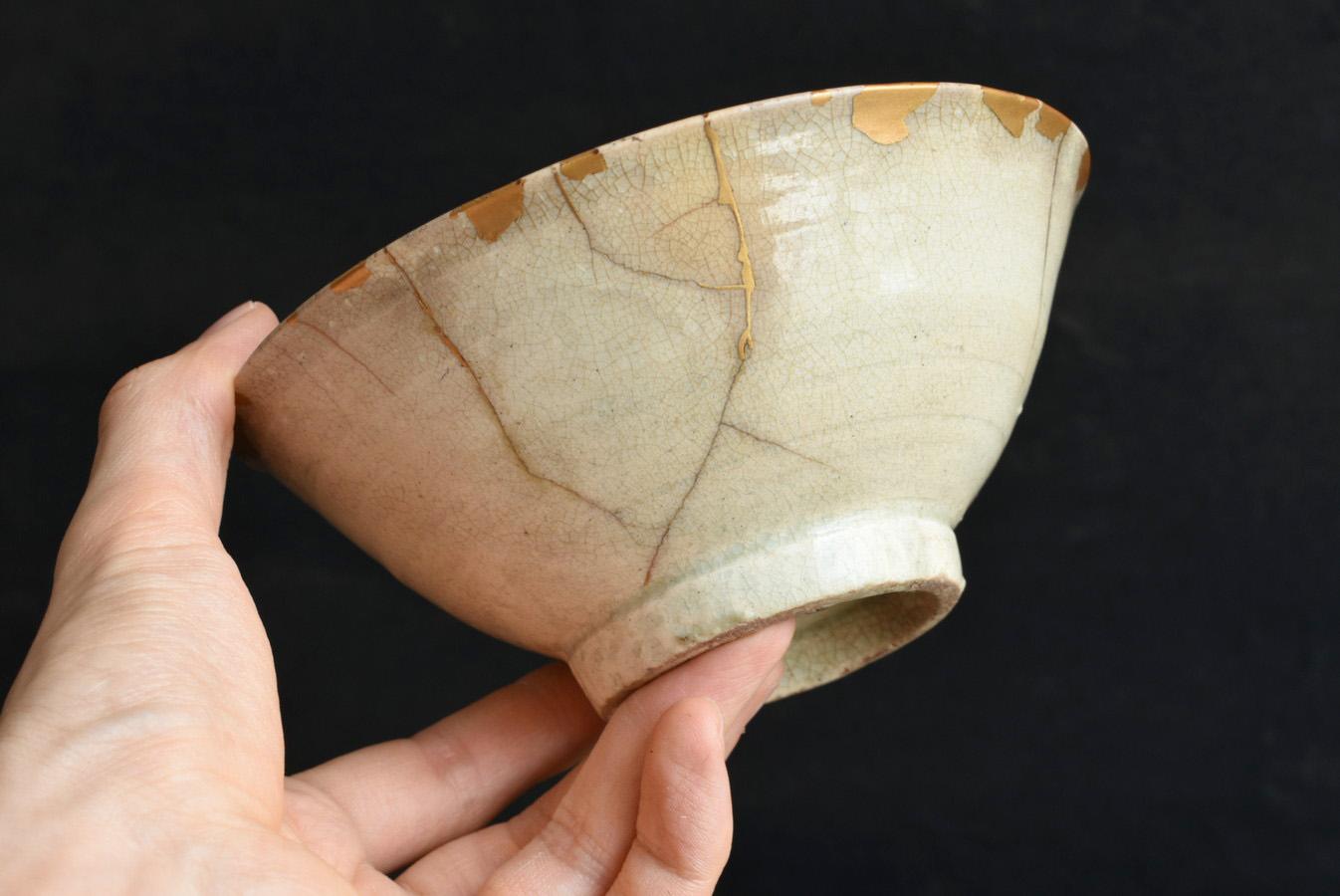 Other Korean antique white porcelain bowl/Kintsugi/16th century/Wabi-sabi object