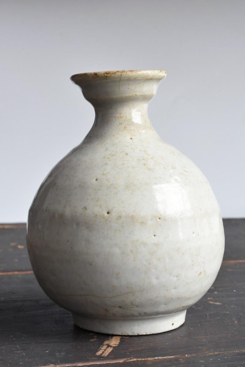 South Korean Korean Antique White Porcelain Pot / 18-19th Century / Wabi-Sabi Pottery