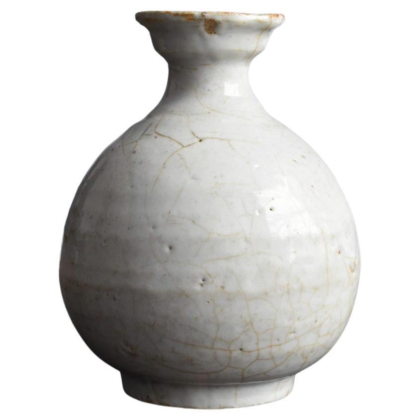 Korean Antique White Porcelain Pot / 18-19th Century / Wabi-Sabi Pottery