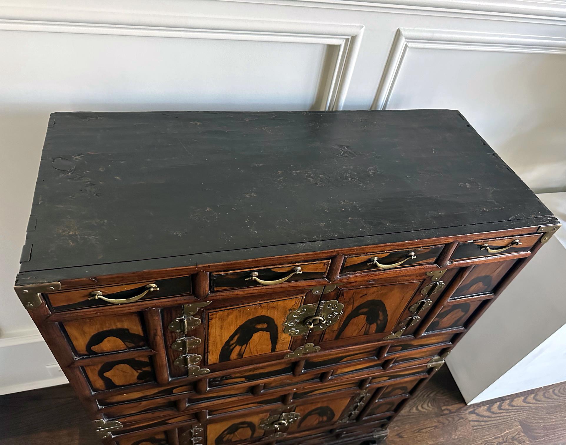 Korean Antique Wood Stacking Nong Cabinets For Sale 7
