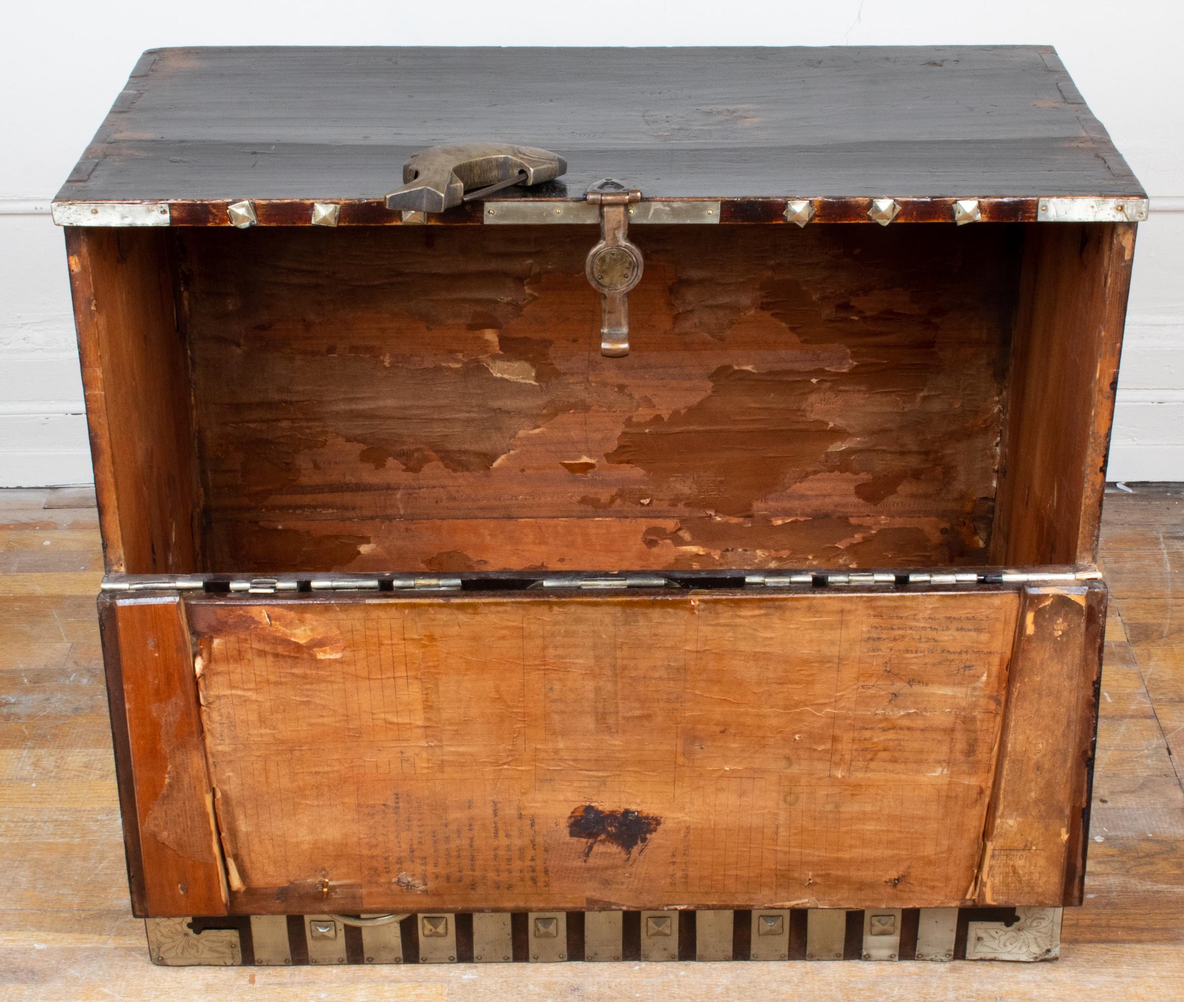 Metal Korean Bandaji Hardwood Tansu Storage Chest