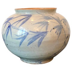 Korean Blue and White Ceramic Jar Joseon Dynasty