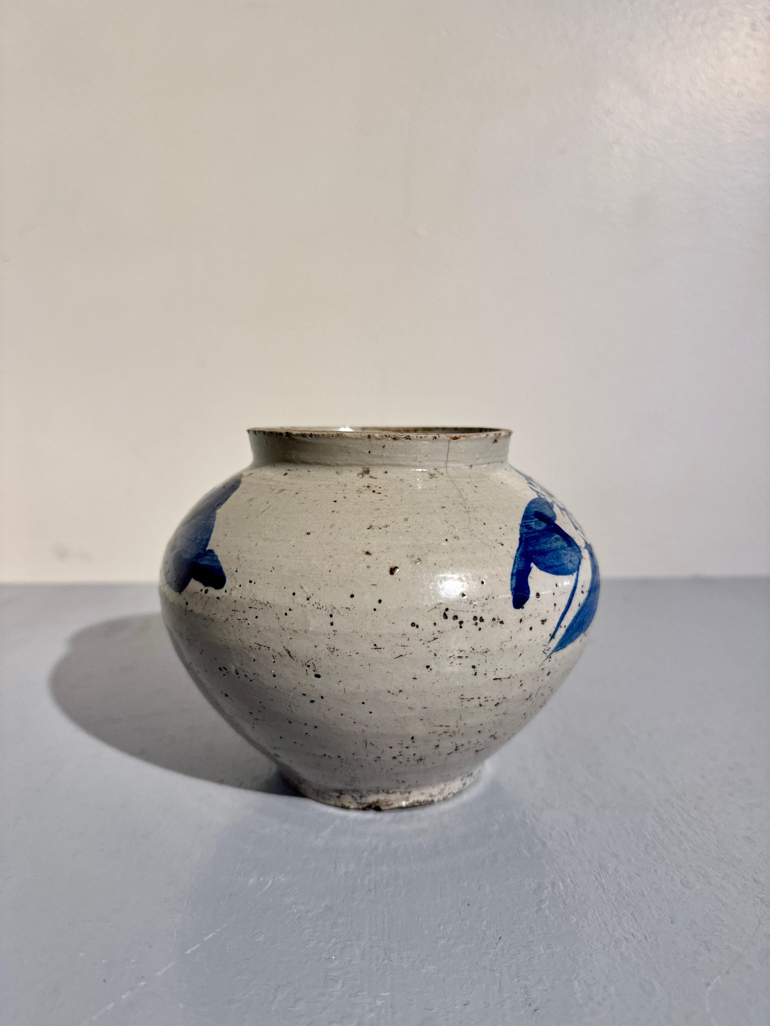 Late 19th Century Korean Blue and White Small Jar, Late Joseon Dynasty, c. 1895, Korea