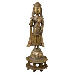 Korean Bronze Bodhisattva , Cast, Gilded & Lacquered, 18th Century or earlier