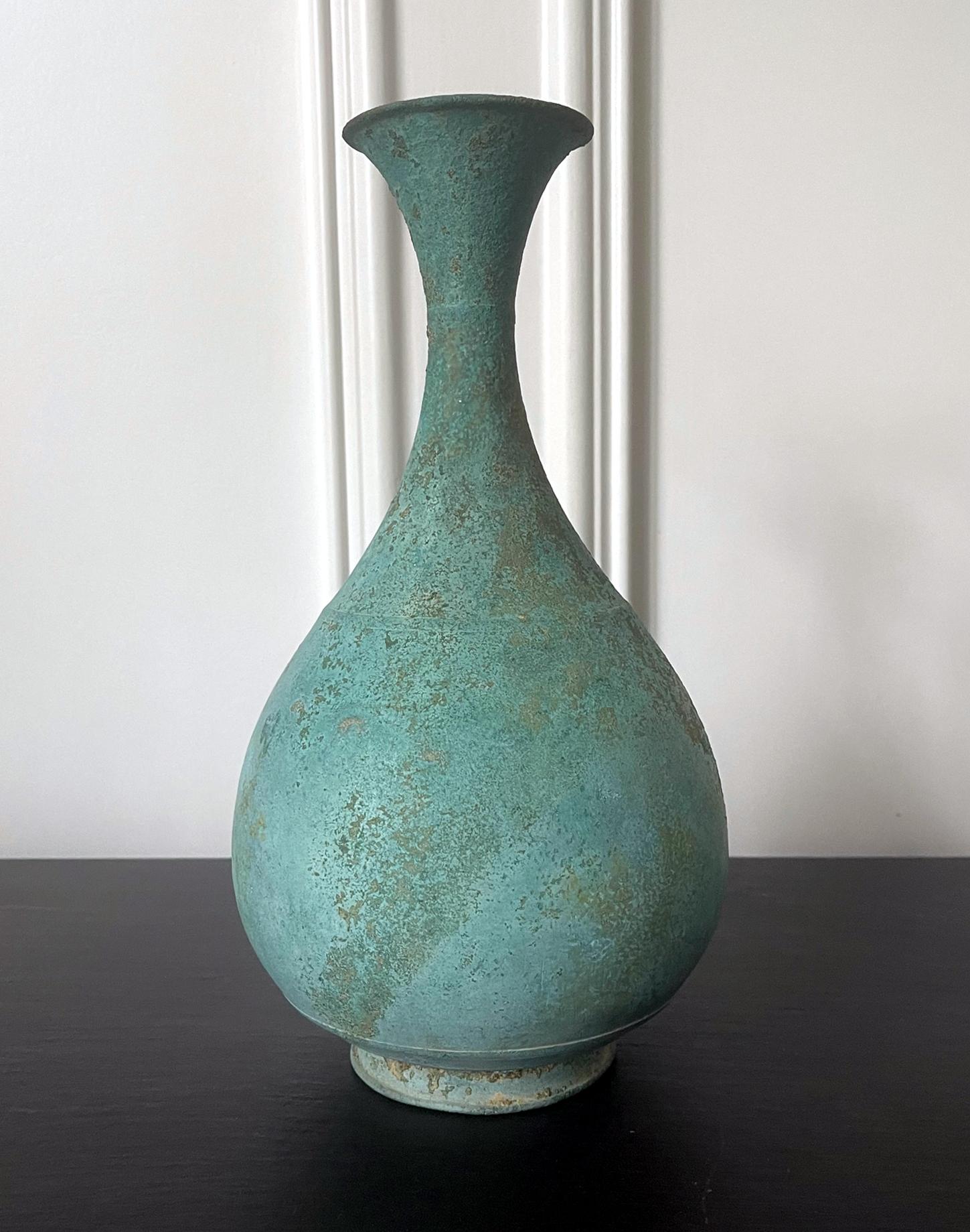 18th Century and Earlier Korean Bronze Bottle Goryeo Dynasty For Sale