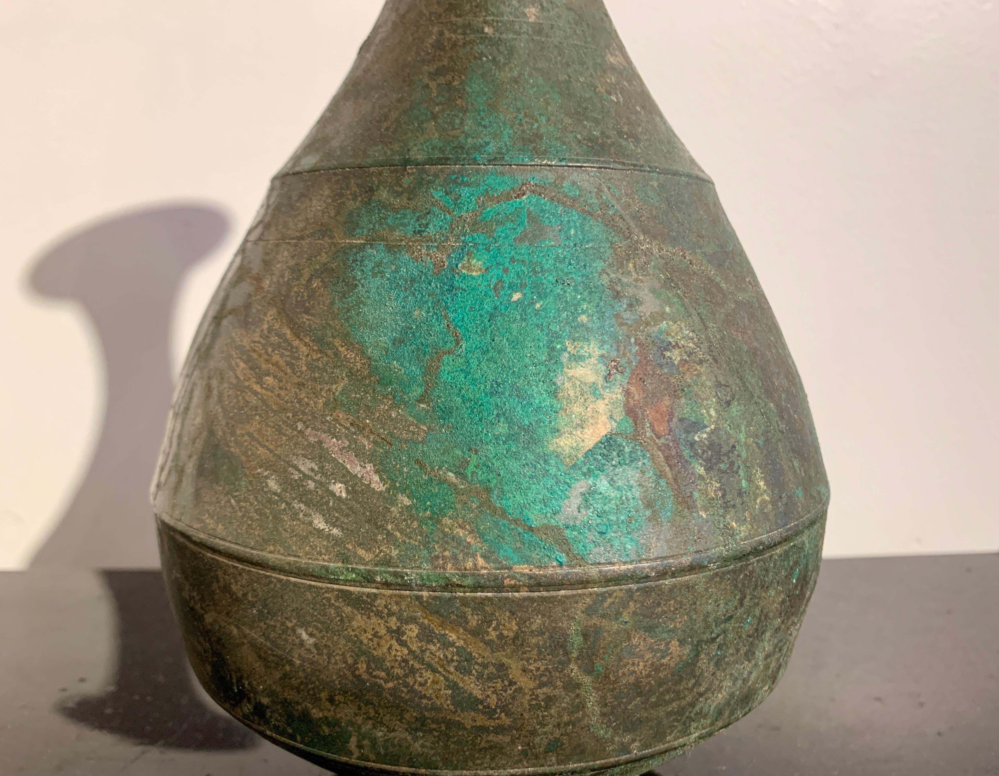 Korean Bronze Bottle Vase, Goryeo Dynasty, 11th/12th Century, Korea For Sale 2