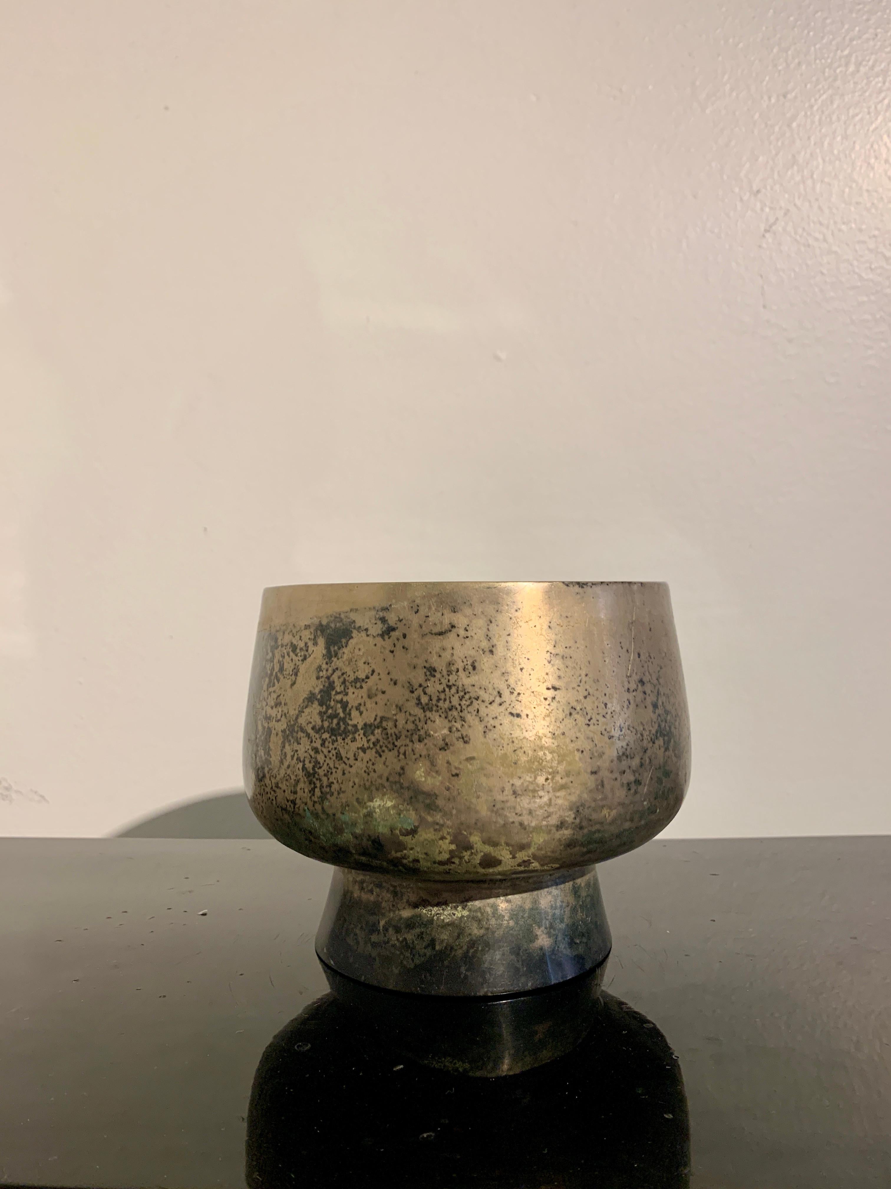 18th Century and Earlier Korean Bronze or Brass Covered Bowl, Late Goryeo, 12th-13th Century, Korea