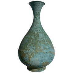 Korean Bronze Vase with Blue Green Patina, Goryeo Dynasty, 13th Century