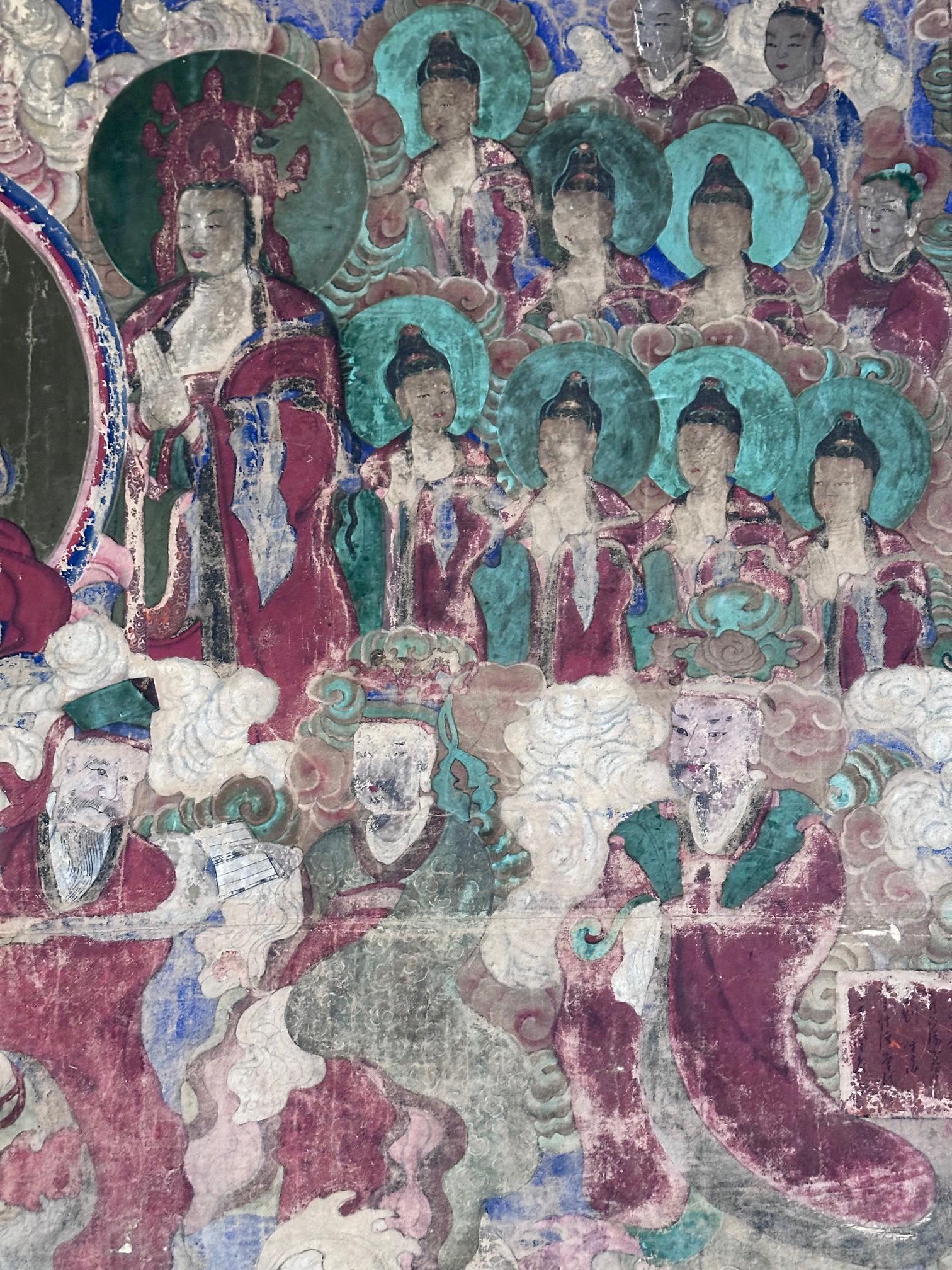 Pintura en pergamino del templo budista coreano Sinjung T'aenghwa Dinastía Joseon Coreano en venta