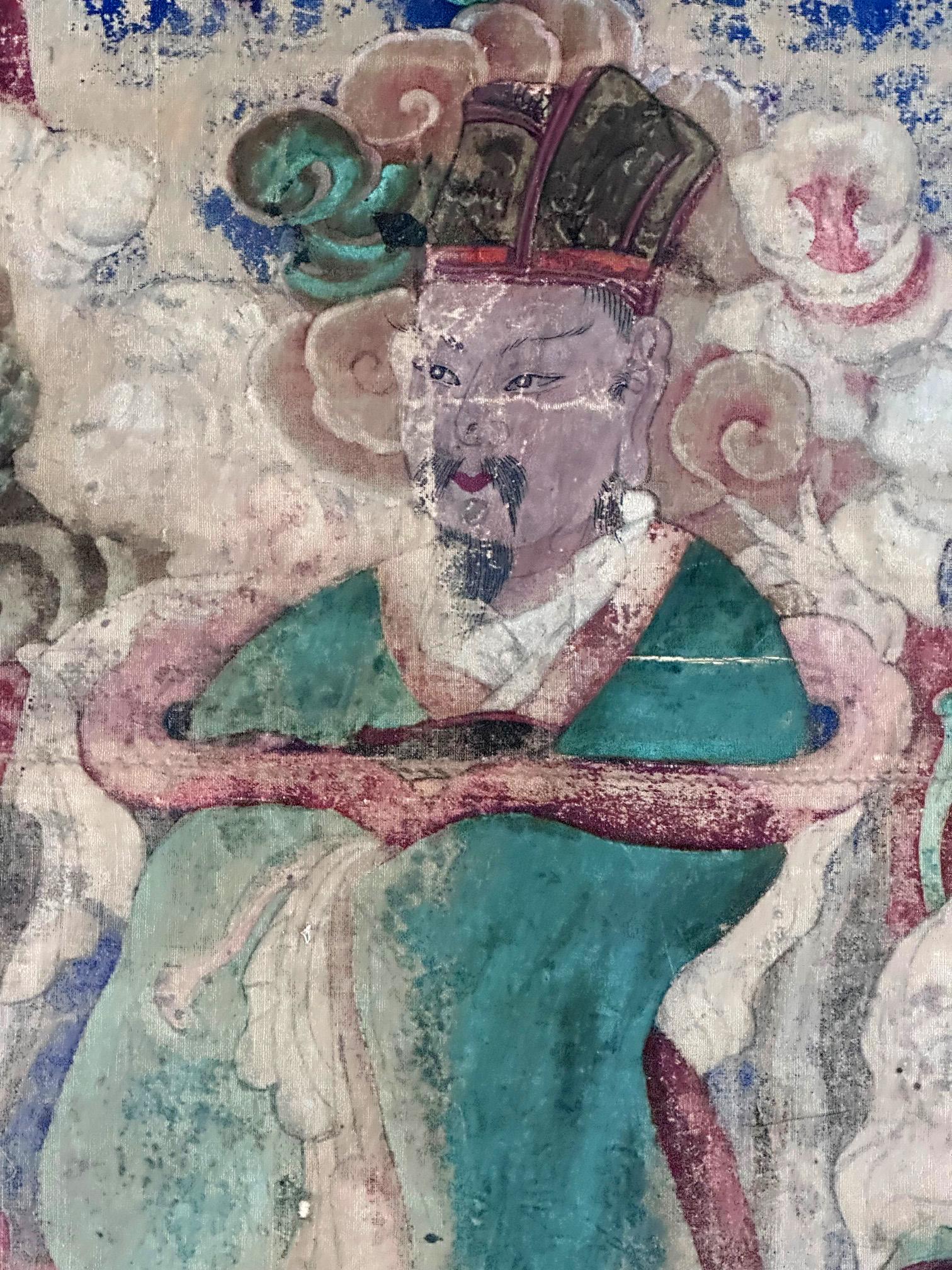 Pintura en pergamino del templo budista coreano Sinjung T'aenghwa Dinastía Joseon Fines del siglo XIX en venta
