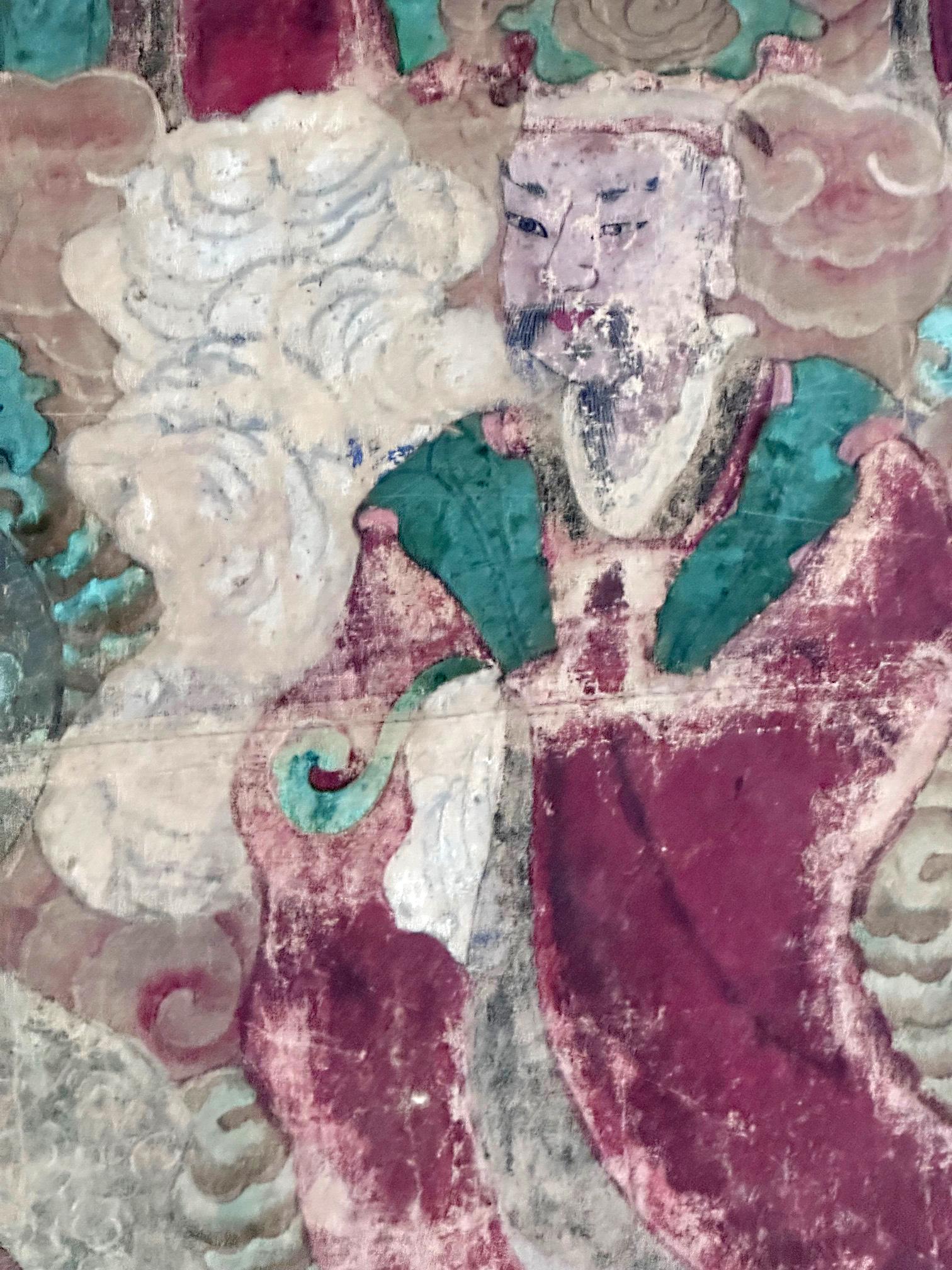Pintura en pergamino del templo budista coreano Sinjung T'aenghwa Dinastía Joseon Seda en venta