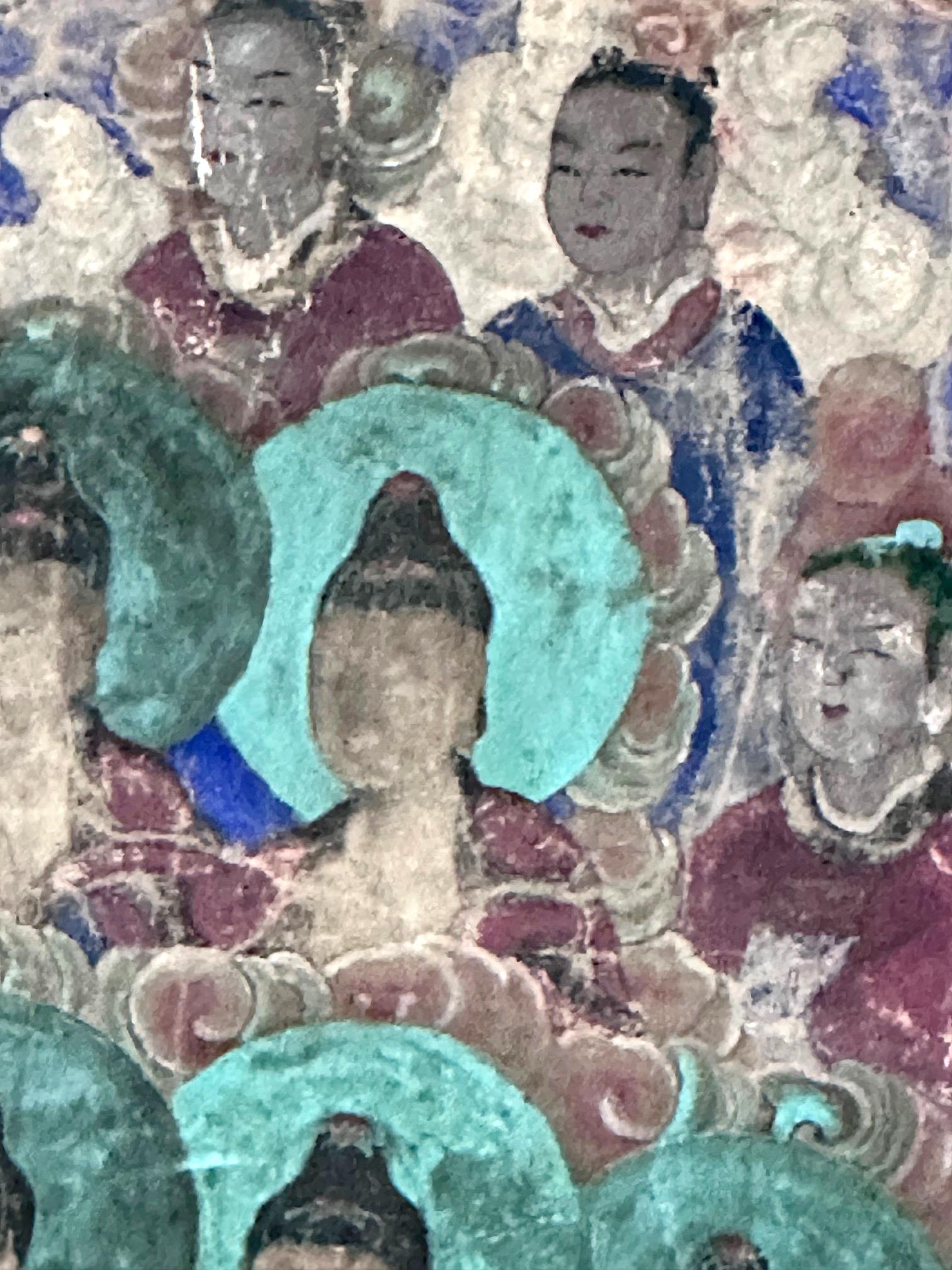 Pintura en pergamino del templo budista coreano Sinjung T'aenghwa Dinastía Joseon en venta 1